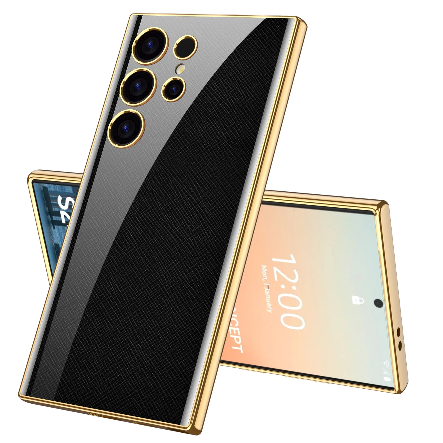 Чехол для Samsung S24ultra роскошный модный чехол из ТПУ с гальваническим золотым