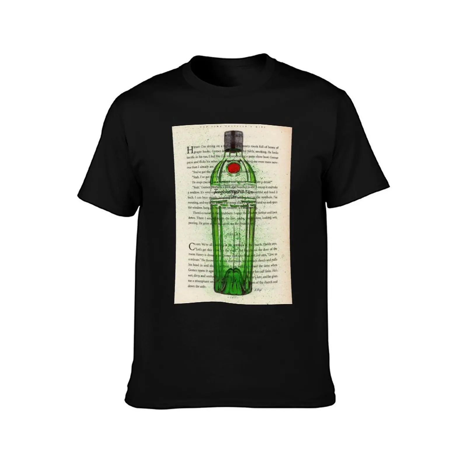 Фото Иллюстрация/рисунок бутылки джина Tanqueray 10 на винтажной странице книги, принт с изображением джина, подарки с джином и настенное искусство, футболка с джиновым принтом. №2
