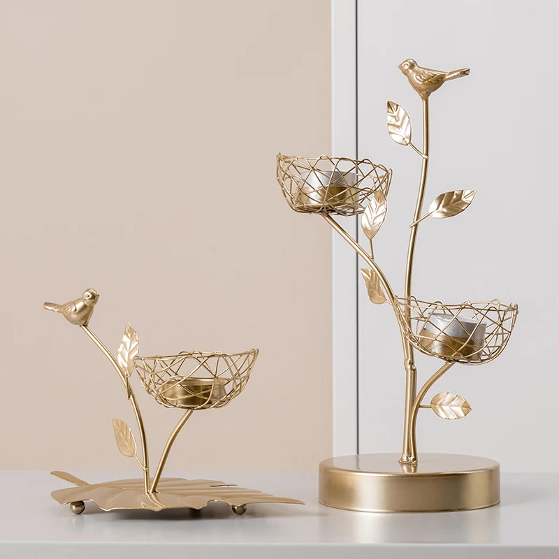 

Modern Brass Candels Holder Modern Metal Candle Holder Wedding Outdoor Windproof Nordic Garden Wedding Pe De Vela Vases Tabl