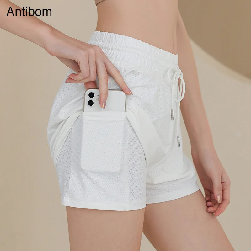 

Женские сетчатые дышащие спортивные шорты Antibom, женские брюки для бега, фитнеса и йоги