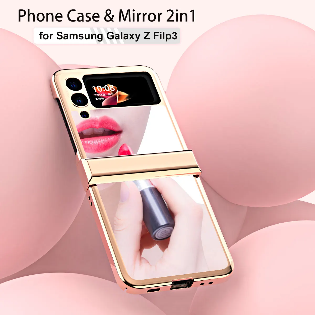 Najtaniej Z Flip 3 Etui Do Samsung Galaxy Z Flip 3 5G Lustro Telefon Z Powrotem Z Flip3 ZFlip 3 Poszycie Zawiasy Pokrywa Do Galaxy Z Flip 3 Przypadki