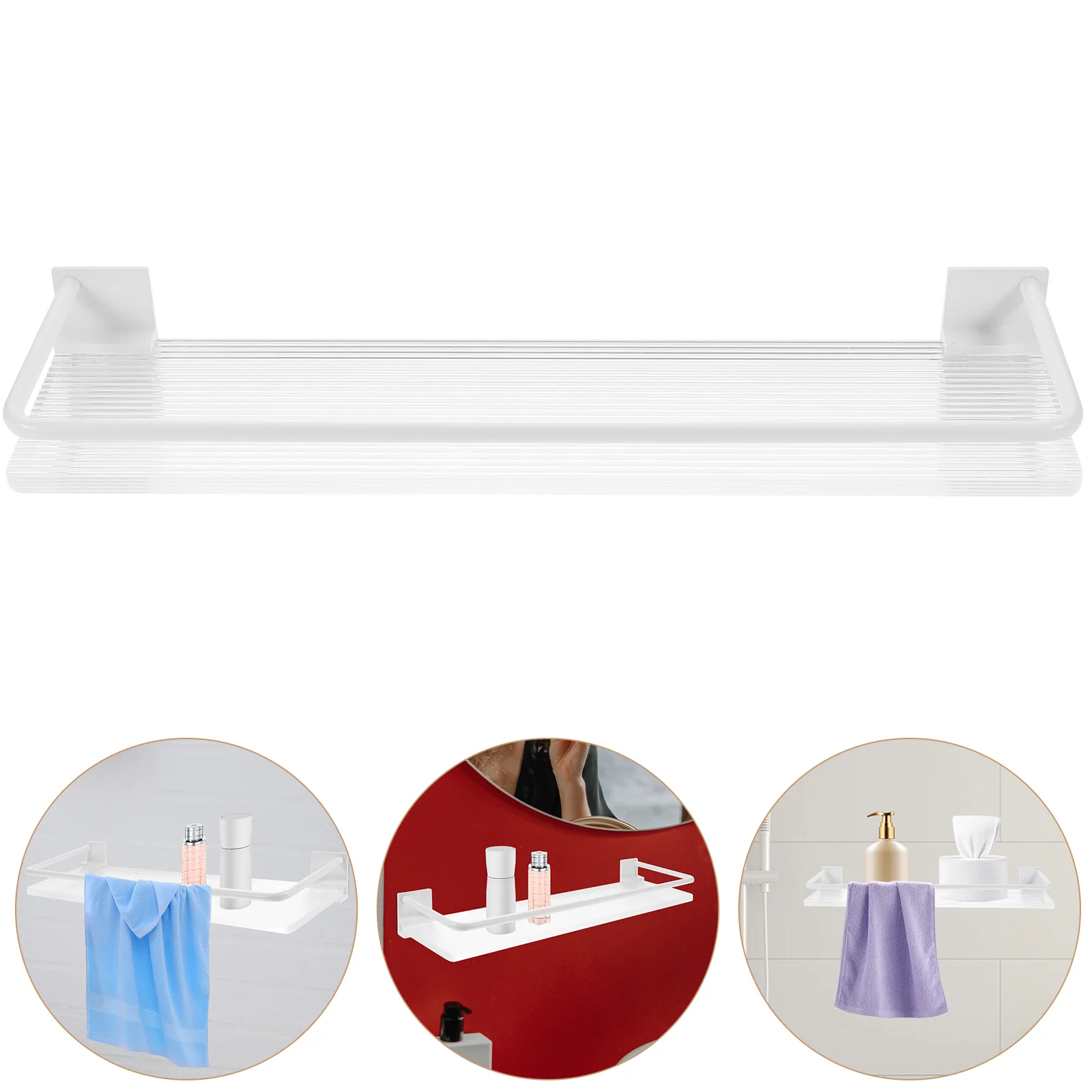 

Bathroom Storage Rack Shower Organizer Toilet Shelf Shelves Tile Walls Floating