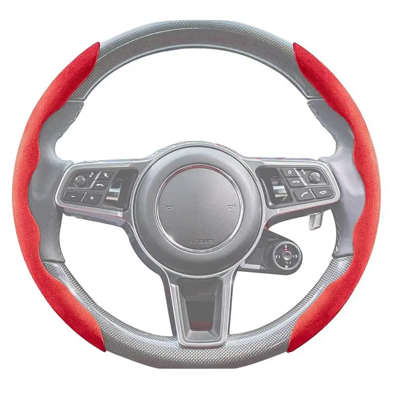 Car Steering Wheel Cover Furry Car Steering Wheel Protective Cover Wheel Protector Fit 15 Inches Provide Greater Safety Auto