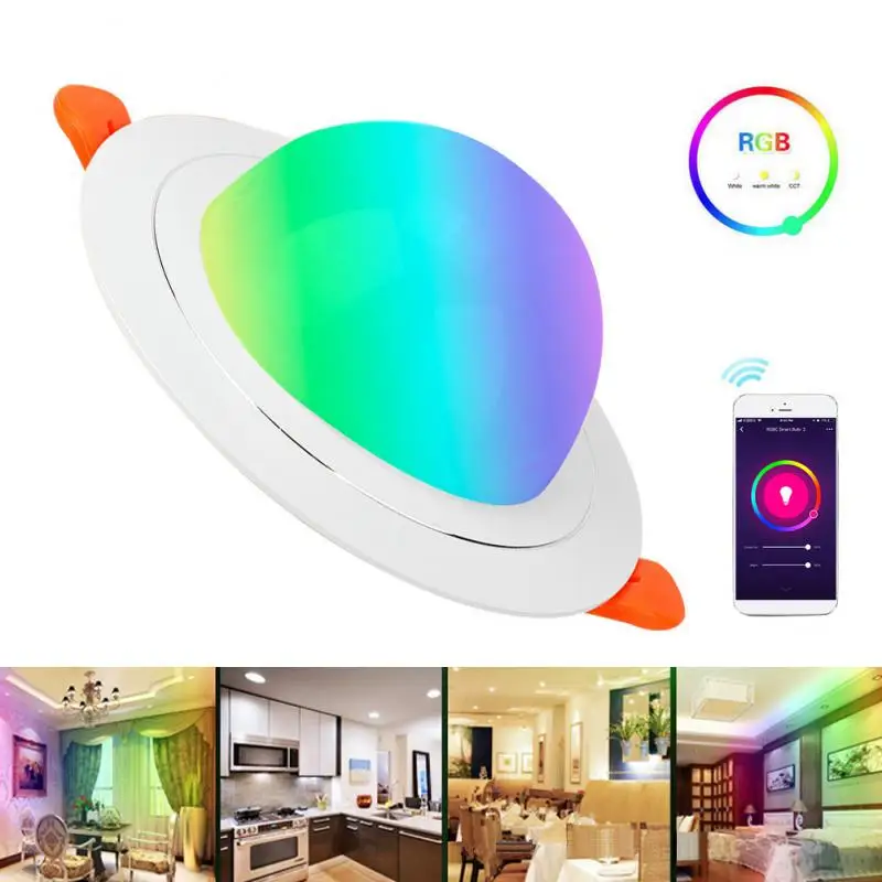 

7w Wifi Led Lamp Ac85-265v Rgbw Change Timing Dimming Spot Rgbw Smart Home Smart Led Downlight Voice Control Remote Control