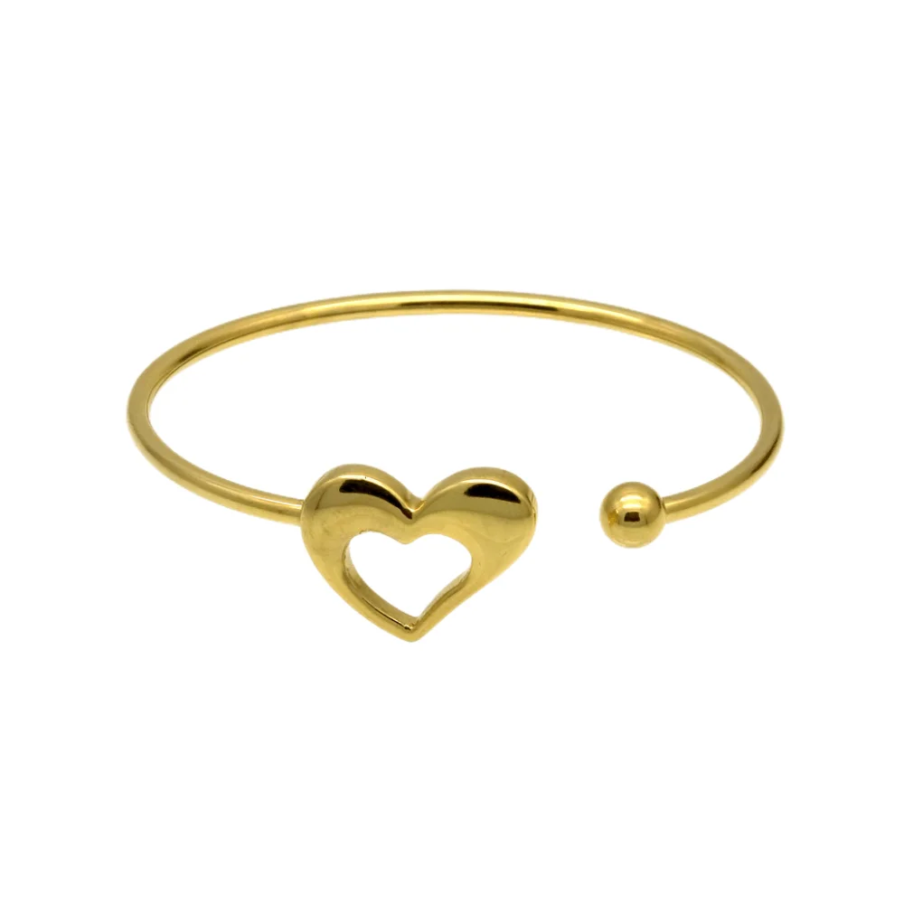 

Minimalist Chic Love Heart Cuff Bracelets Women Stainless Steel Adjustable Open Bangle Korean Fashion Jewelry Christmas Gift