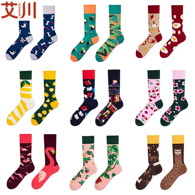 

Мультяшные женские носки Ab Sox, асимметричные женские носки, хлопковые мягкие кавайные Чулочные изделия с изображением животных, повседневн...