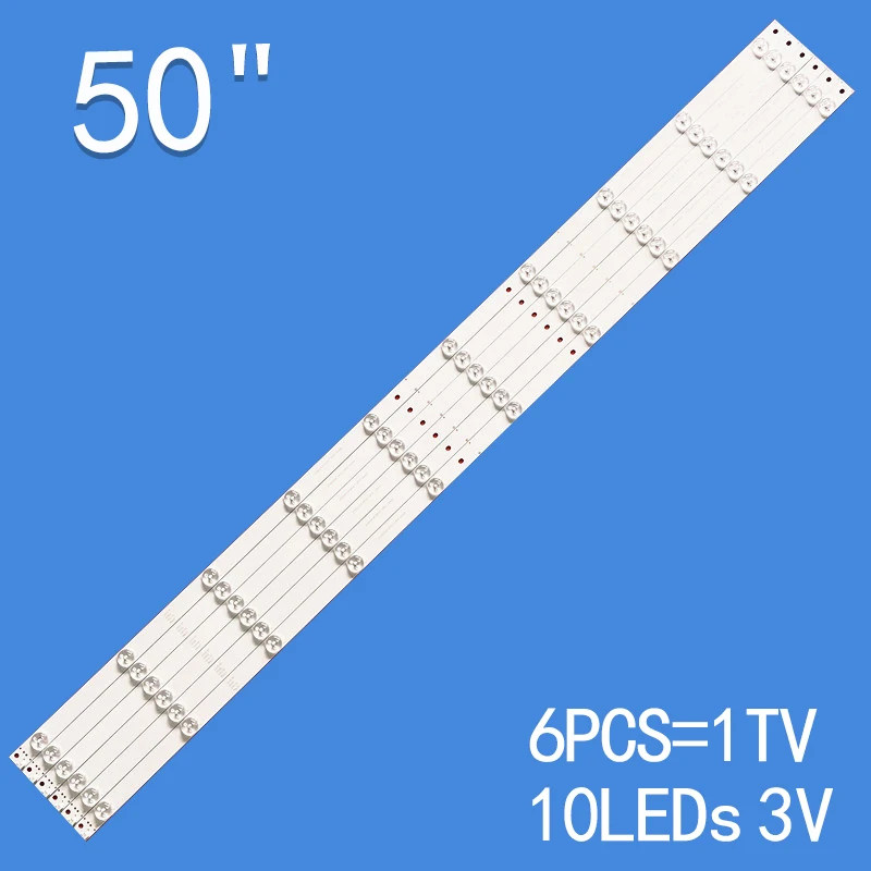 

new 6pcs*10LEDs For 50" TV SVJ500A38-REV01 XRK500A38(S)-REV03-10LED LED50D7200I LB-C500F14-E4-A-G1-XRK1 LED50D7200I UD50D7200