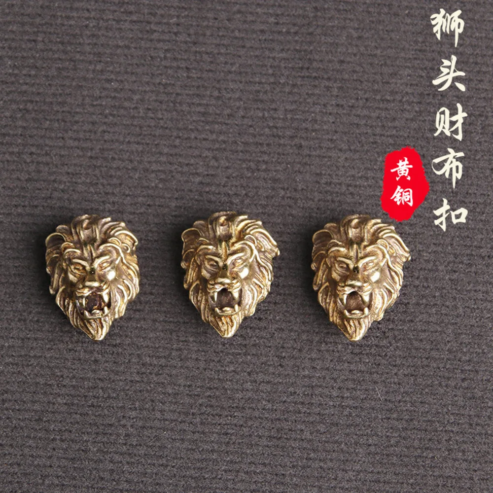 Латунная ретро-Пряжка из ткани сделай сам с головой льва кожаная сумка