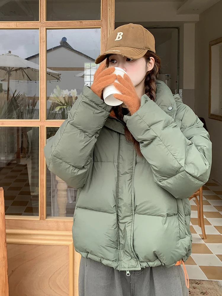 Зеленый пуховик женский короткий супер красивый маленький утолщенный