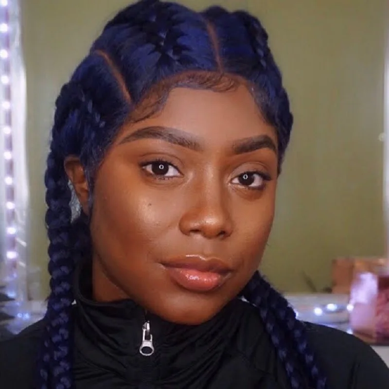 

Mentor Glueless Braided Lace Front Wigs With Baby Hair Wholesale Cheap African Twist Synthetic 4 Cornrow Braids Wigs