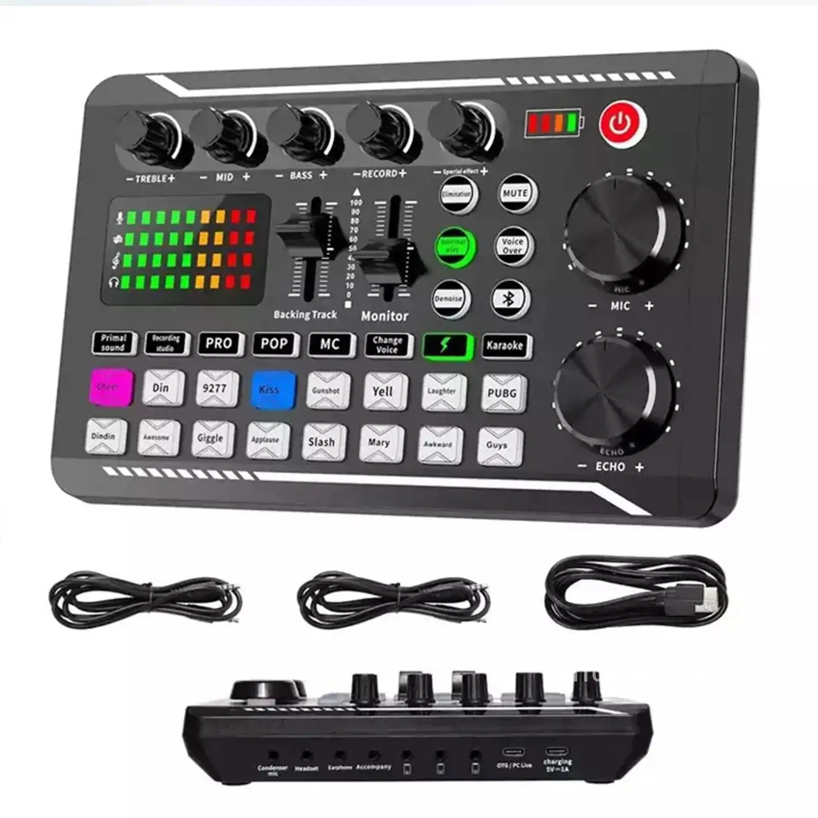 #DJ Equipment Microphone Sound Card Console Studio Kit Cable Phone Mixing Computer Live Voice Mixer F998