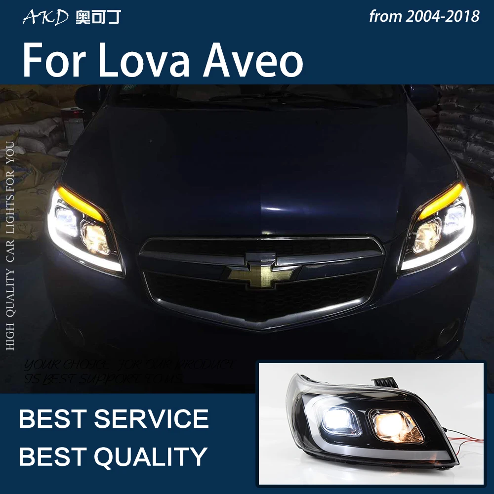 Автомобильные фары для Lova 2004-2018 Aveo Chevy Светодиодные DRL лампа поворота