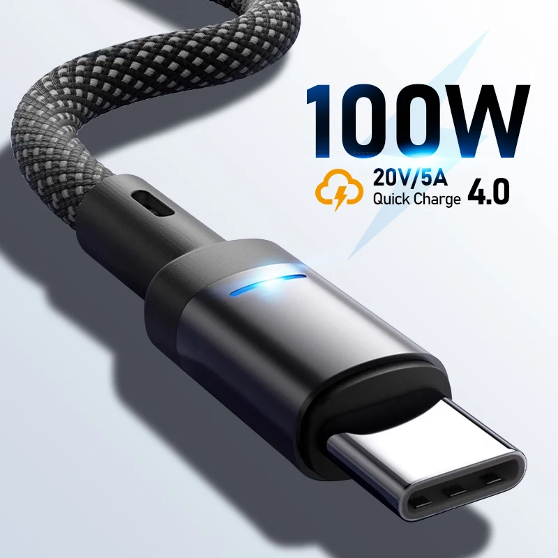 Usb Type-c Pd 100 Вт Кабель Для Быстрой Зарядки Передачи Данных Samsung S24 S23 Ultra Xiaomi Redmi Huawei —