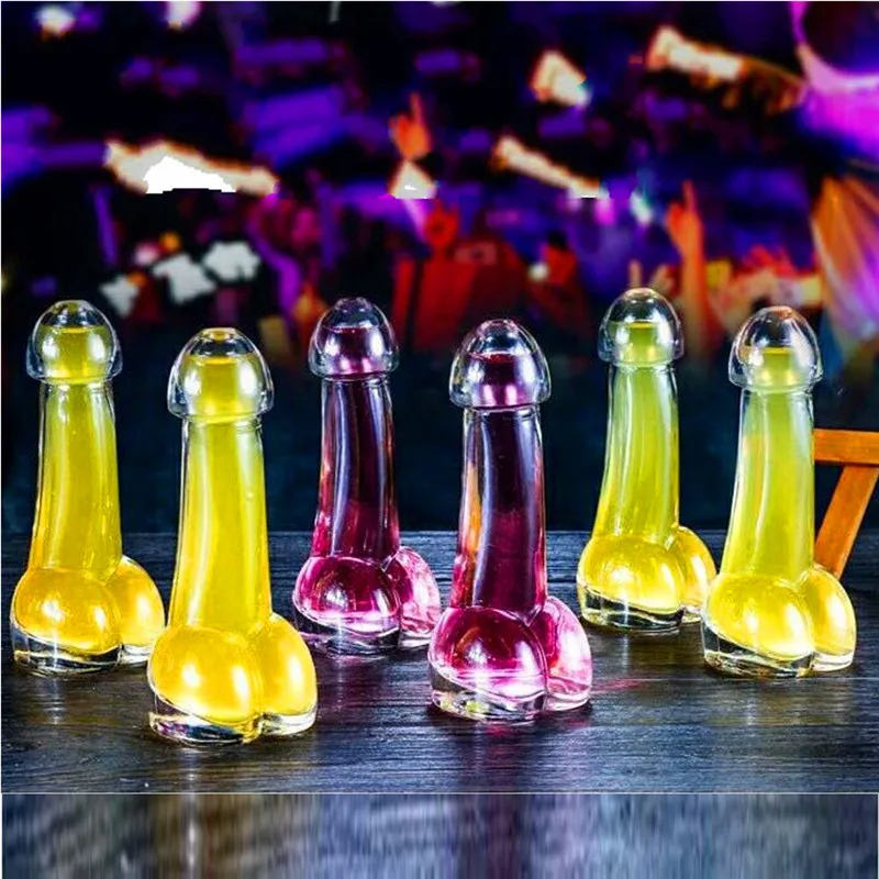 

30Pcs Glasses Of Wine Whiskey Cup 150Ml Shot Glass Sets Penis Cocktail Wine Glass For Vodka Funny Dick Shots With Straw Cup Set