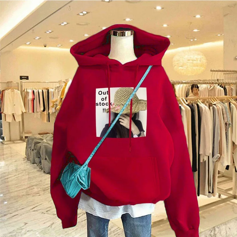 

2022 European And American Winter Long Sleeve Top Monogrammed Print Hoodie Cotton Loose Women's Hoodie Street Hip Hop Sweatshirt