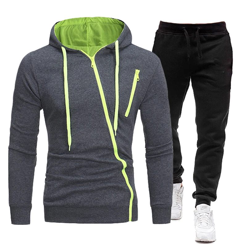 

Sport Suits Men Clothing Tracksuit Outdoor Zipper Jackets Pants Sets Sportswear Set Casual Hooded Jogging Suit drop shipping