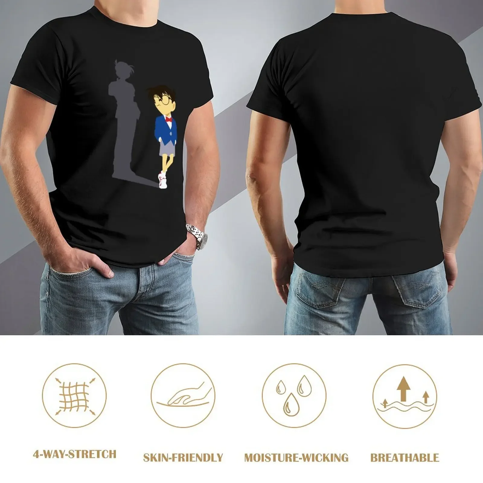 Футболка Детектив Конан Shinichi Kudo дешевая уличная одежда летние топы мужская