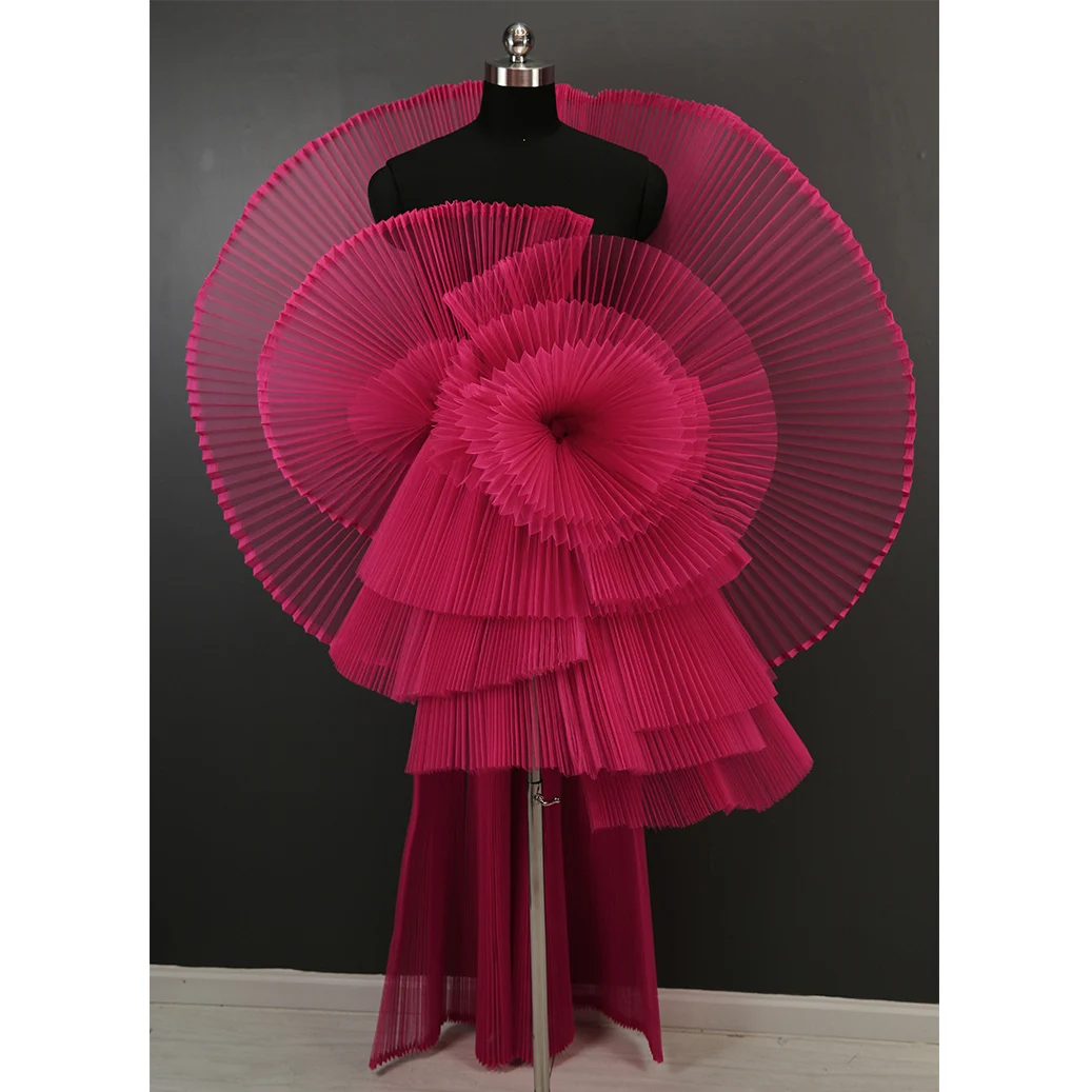 

Pleated Stiff Mesh Fabric DIY Shape Handmade Designer Material Stage Background 150CM Wide