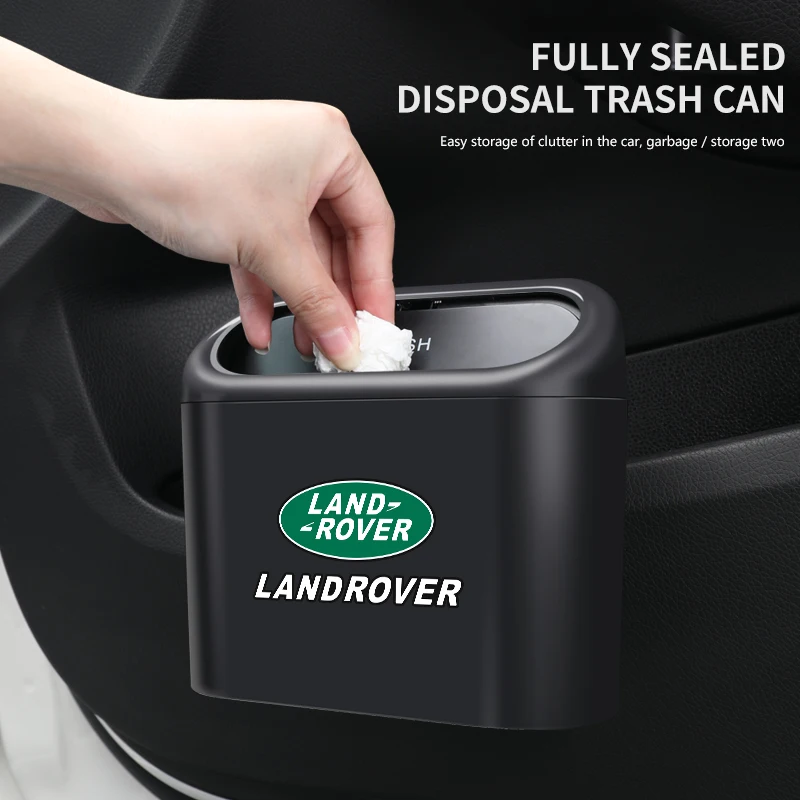 

Car Trash Bin Hanging Vehicle Garbage Auto Mini Trash Can with Lid Car Accessories for Land Rover Discovery SV SVR Range Rover