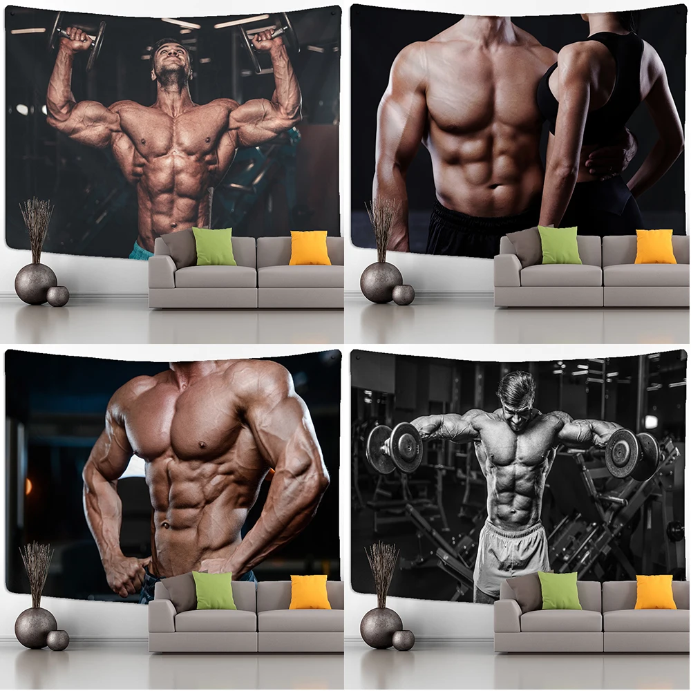 

Хиппи ведьмастерство Психоделическое черное таинственное общежитие гостиная домашнее украшение фитнес мышцы Мужской гобелен Wandbehang