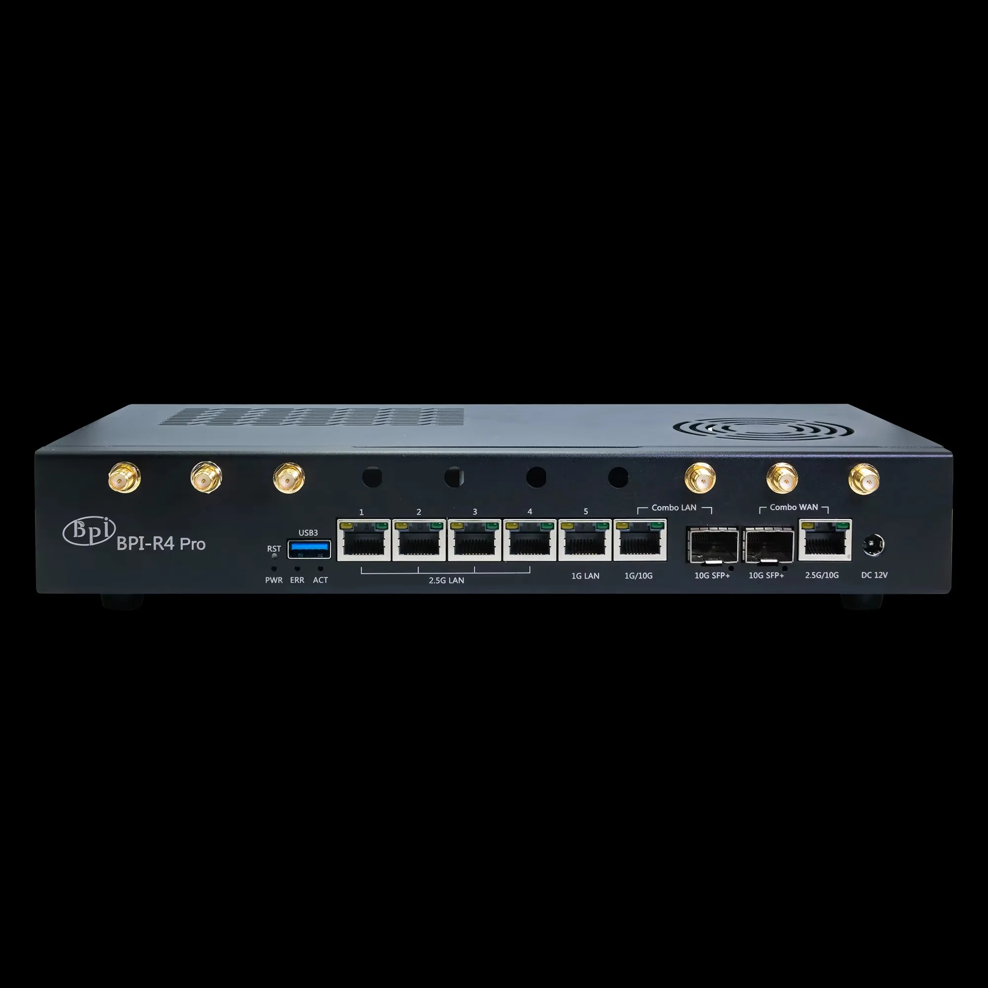Фото Комплект SmCpBanana Pi BPI-R4 PRO с корпусом, блоком питания и вентилятором, MediaTek MT7988A, четырехъядерный процессор Arm Cortex-A7, 8 ГБ DDR4, 8 ГБ EMMC, маршрутизатор №5