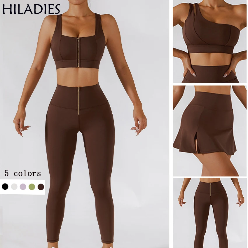 Женский спортивный комплект для йоги костюм тенниса из леггинсов шорт юбки