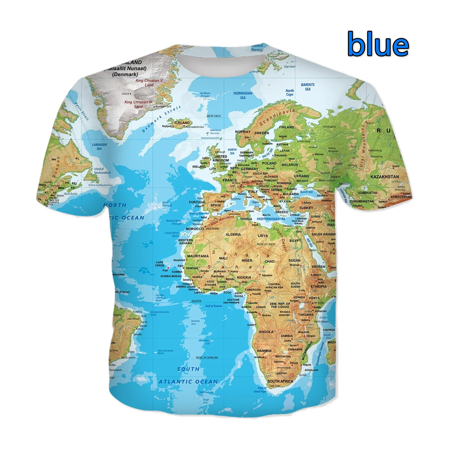 

World Map Fashion T Shirt 3d Print Tshirts Cool Novelty Casual Couples Unisex Clothing
