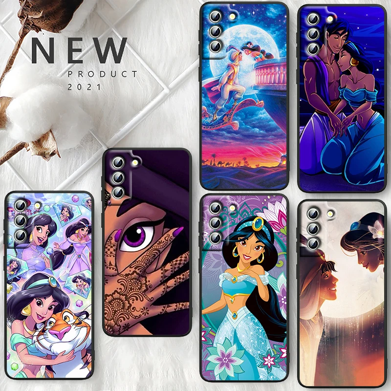 

Disney Cartoon Anime Aladdin For Samsung Galaxy S22 S21 S20 FE Ultra Pro Lite S10 5G S10E S9 S8 Plus S7 Edge Black Phone Case
