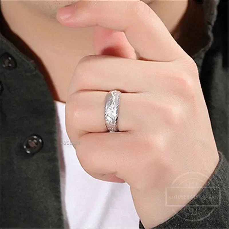 24-каратное золотое кольцо для мужчин роскошное регулируемое с гравировкой