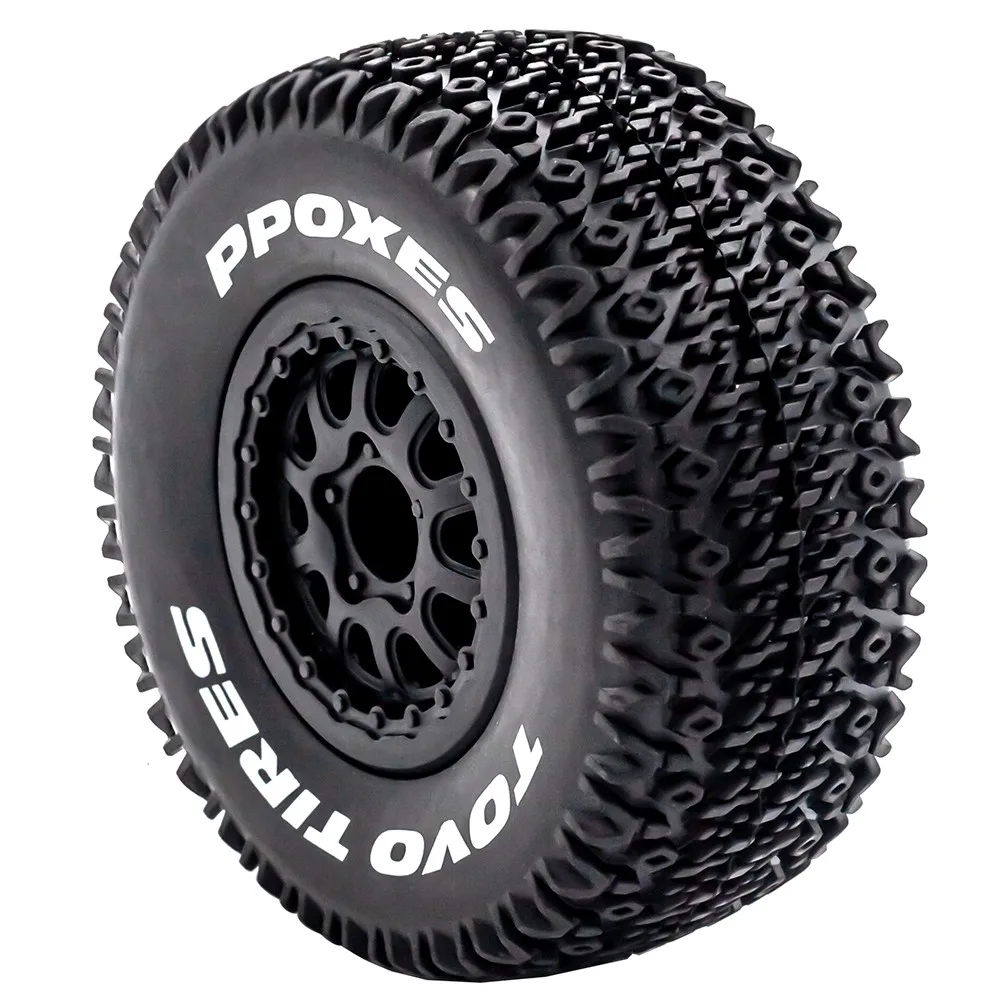 4pcs 112mm 1/10 Short Course Truck Tires Tyre Wheel With 12mm Hex For Traxxas Slash Arrma Senton Huanqi 727 Vkar 10sc Hpi Rc Car