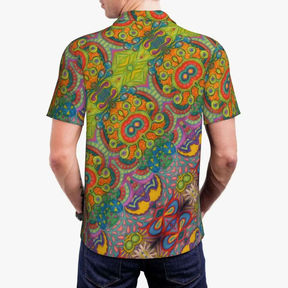 Рубашки поло в стиле ретро с принтом 60-х годов мужские повседневные рубашки