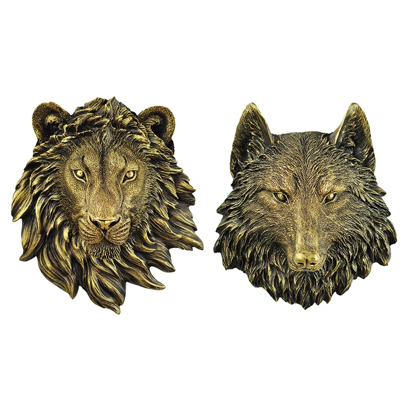 

1Pcs Animal Head Wall Decor Wall Decor Wall Statue Home Decor Creative Simulation Statue