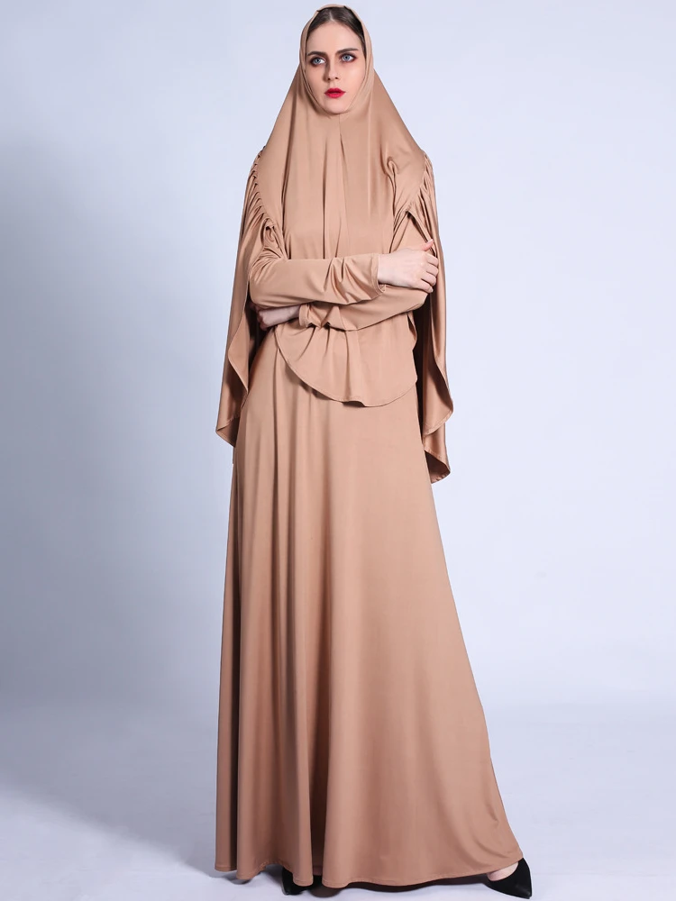 

Eid Muslim Women Hijab Dress Prayer Garment Set Jilbab Namaz Full Cover Ramadan Long Khimar Gown Abayas Islamic Clothes Niqab