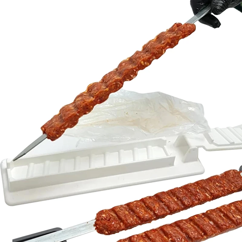 

Skewer BBQ Reusable Tools Camping Meat Making Kebab Row Single Plastic BBQ Kebab Maker Maker Preparation Barbecue Skewer Machine