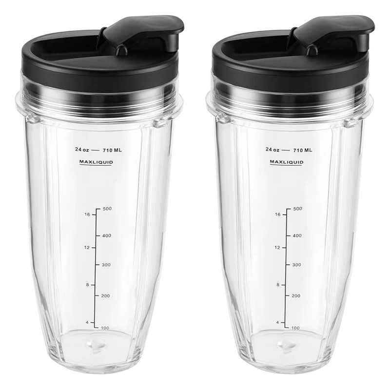 4 шт. запасные части для чашек блендера 24 унции с крышками чашки Nutri Ninja BL480 BL640 CT680