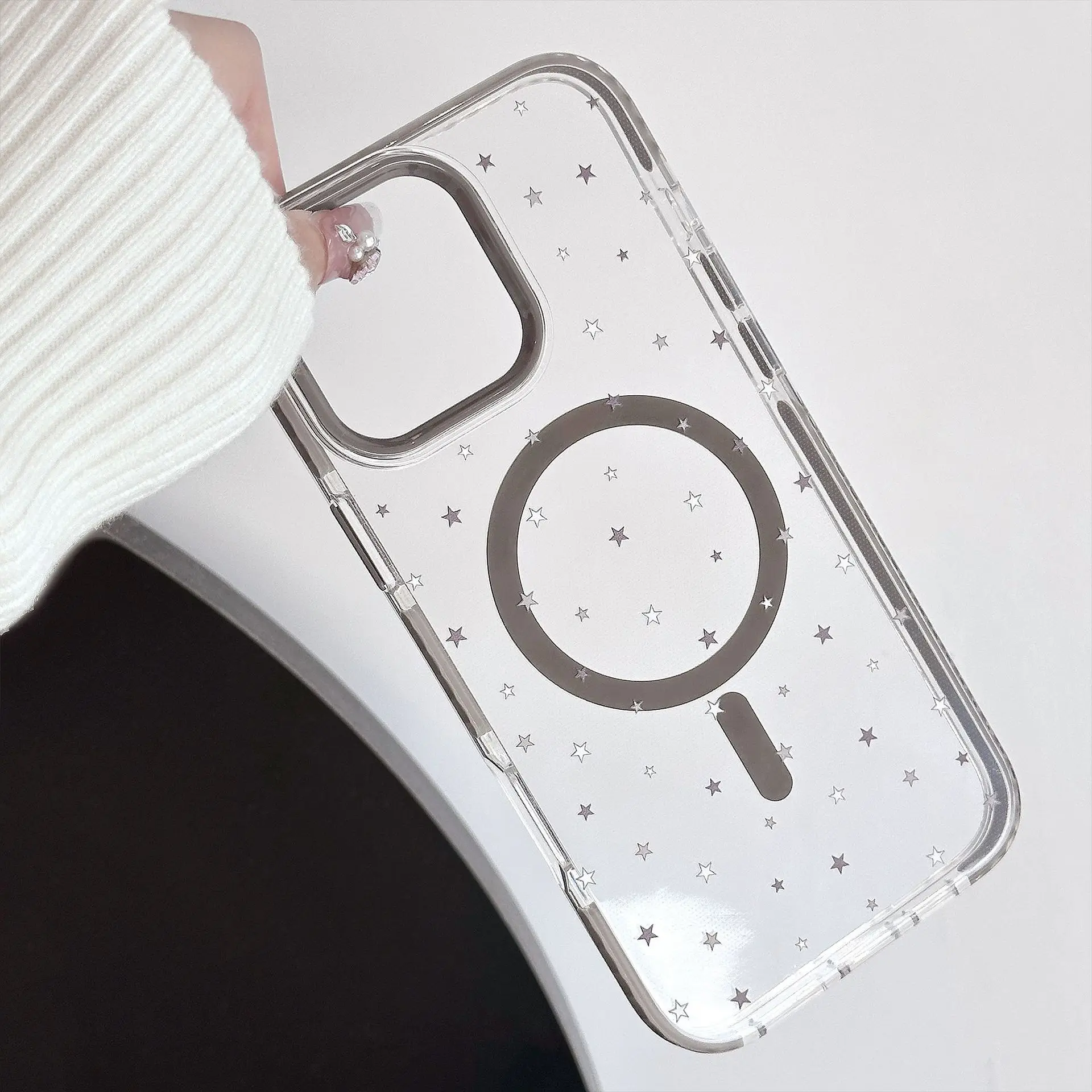 Фото Серый чехол для телефона Star iPhone 15 Apple 16 Pro Max, подходящий для 14 персонала, 13, прозрачность и 17 мягких чехлов №5