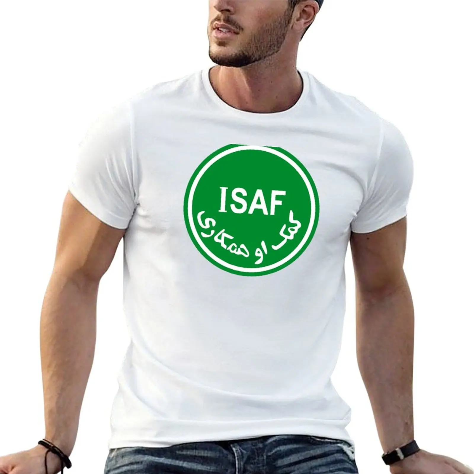Фото Футболка ISAF INTERNATIONAL SECURITY ASSISTANCE FORCE, повседневная рабочая футболка с короткими рукавами №1