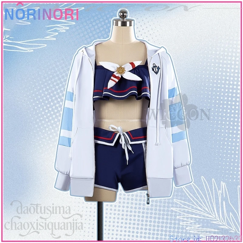 Фото Cheval Grand Косплей Аниме Игра Umamusume: Pretty Derby Летний Костюм Kawaii Bikini Jirai Kei Синее Пальто Для Девочек Пушистый Хвост Ушей №4