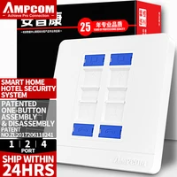 ampcom 86 type rj45rj11 wall socket panel 124 port socket jack modular cat5e cat6 keystone wall plate faceplate toolless