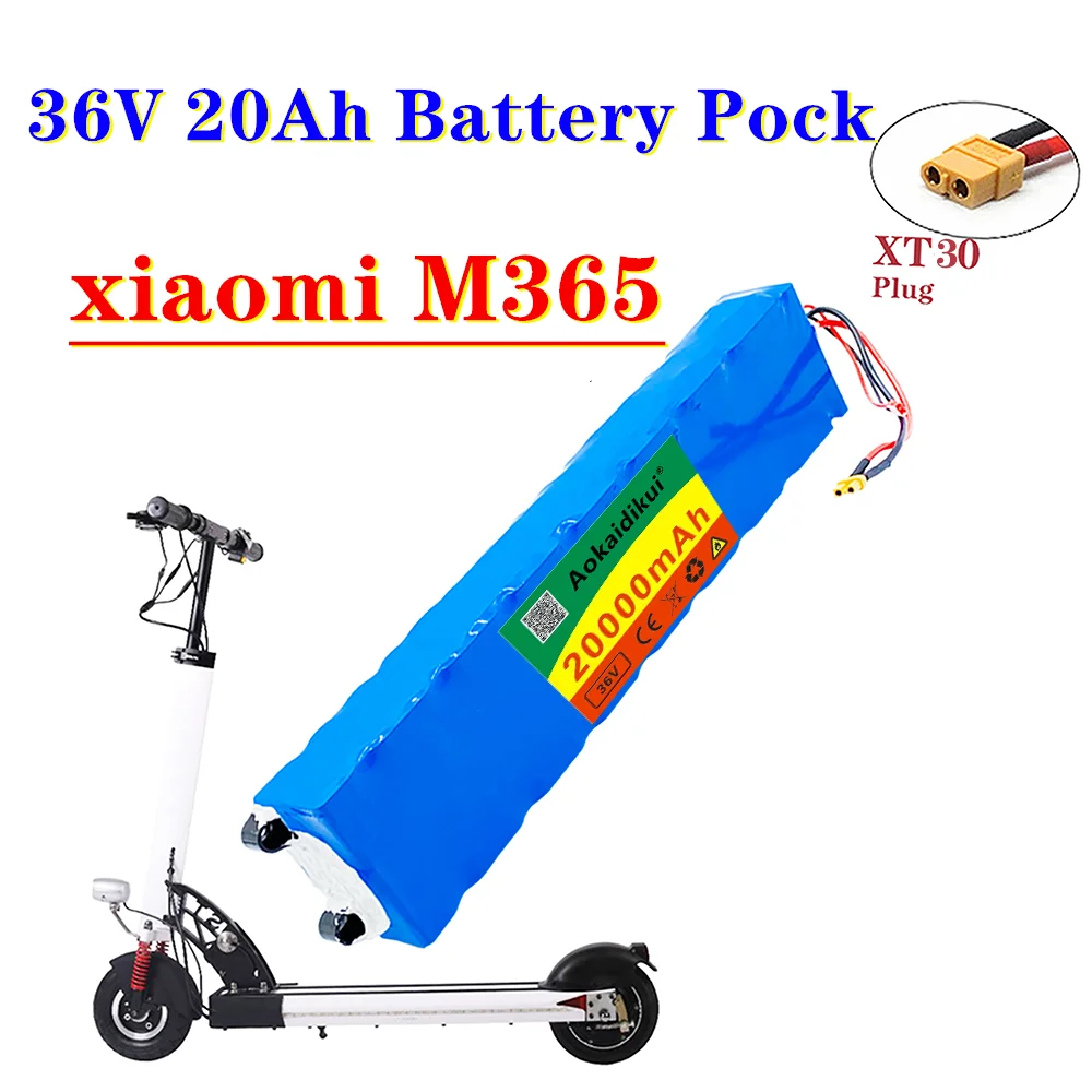 

36V 20Ah 18650 Rechargeable lithium Battery pack 10S3P 500W High power for Modified Bikes Scooter Electric Vehicle,With BMS XT30