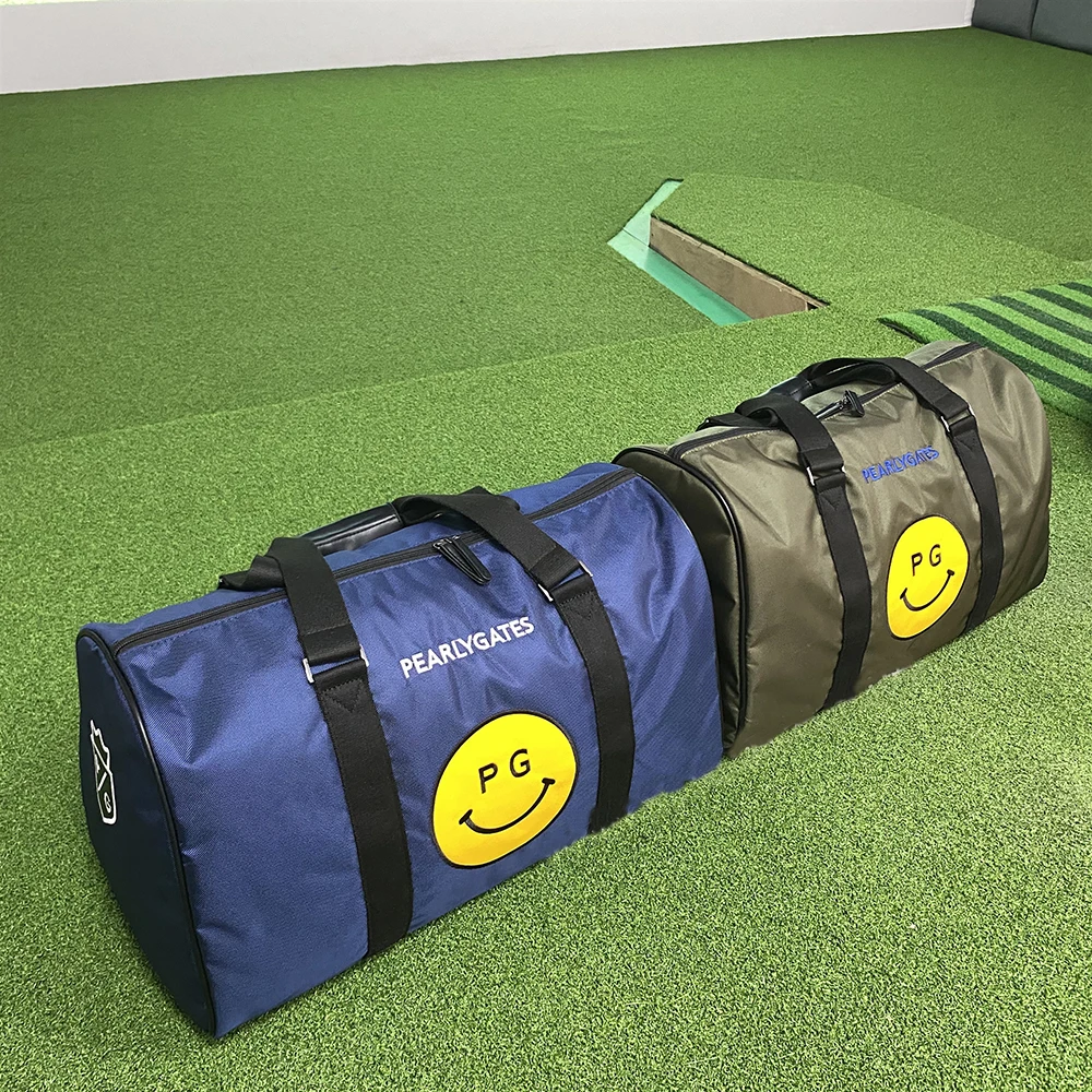 Men and Women's Boston Bag PEARLYGATES Smiley Face Thicken Nylon Large Capacity Golf Clothing Bag Shoulder Bag Travel Bag