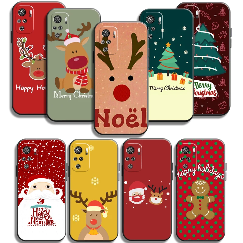 

Christmas Cute Deer Phone Cases For Xiaomi Redmi Note 9T 9A 9T 8A 8 2021 7 8 Pro Note 8 9 Soft TPU Carcasa