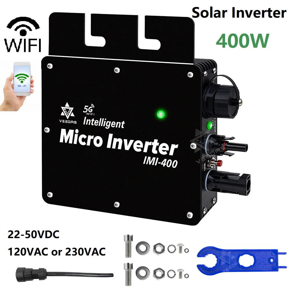 

400 Вт на сетке солнечные панели Smart Micro Inverter MPPT водонепроницаемый IP65 со встроенным WiFi 120 В ~ В переменного тока 22 ~ 50 В постоянного тока домашний инвертор