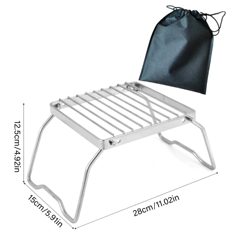 Портативная складная подставка для гриля у костра решетка из нержавеющей стали