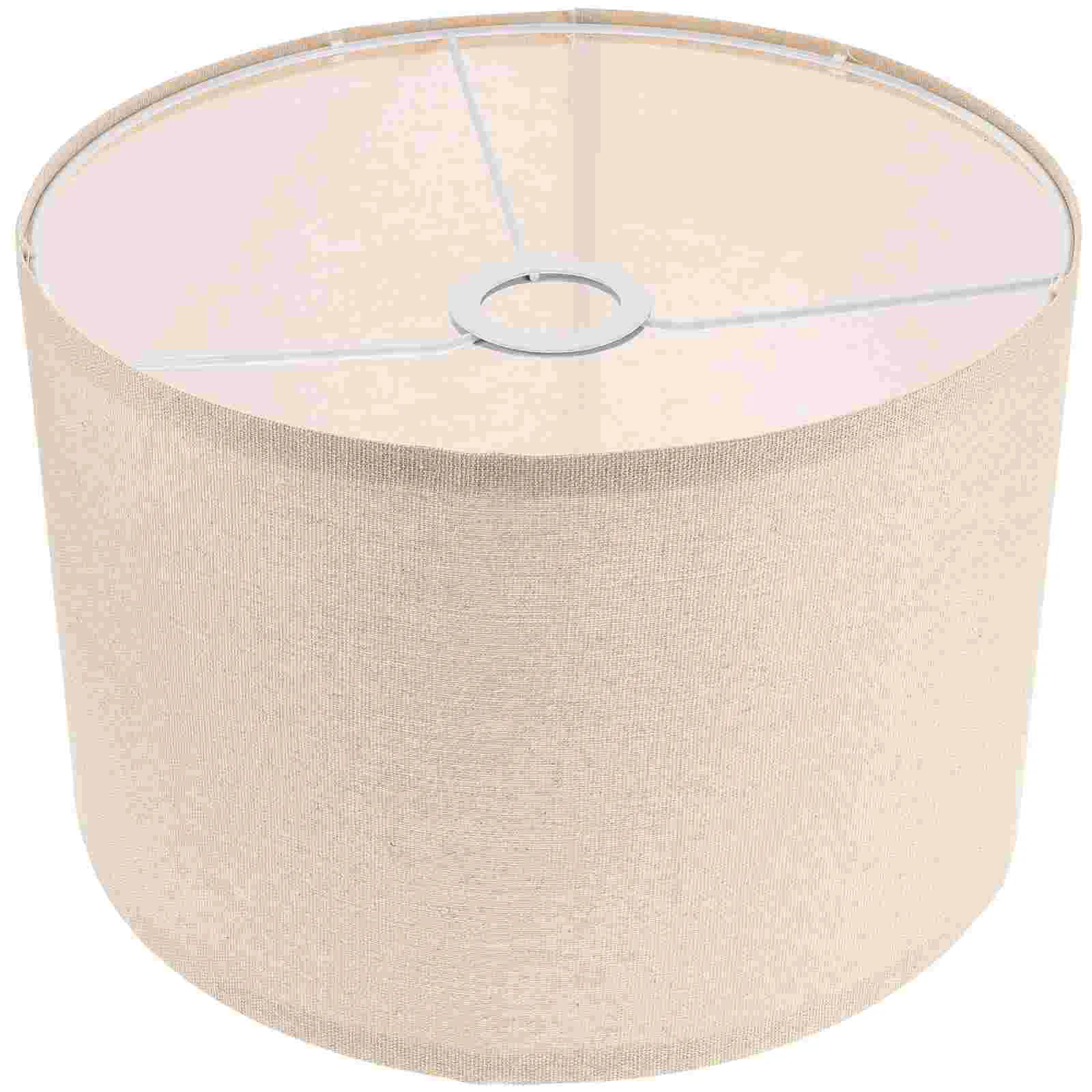 

Fabric Lampshade White Accessories Rustic Pendant Vintage Linen Drum Shades Metal Decorative Lamp Shade Drum Light Shade