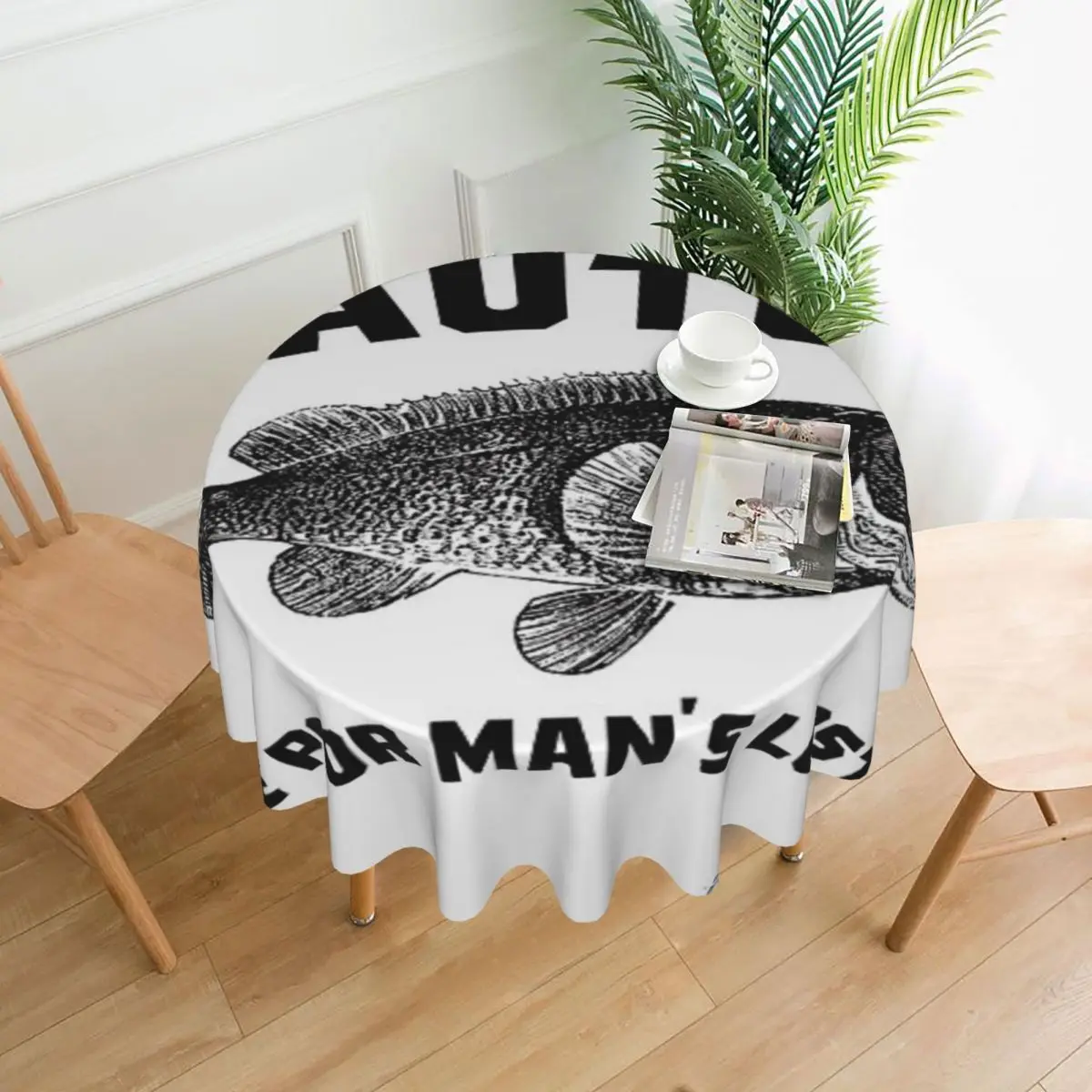

Tautog The Poor Man's Lobster Fish Funny Fishing Fishermen Tablecloth 60in Round 152cm Wrinkle Resistant Home Decor Festive
