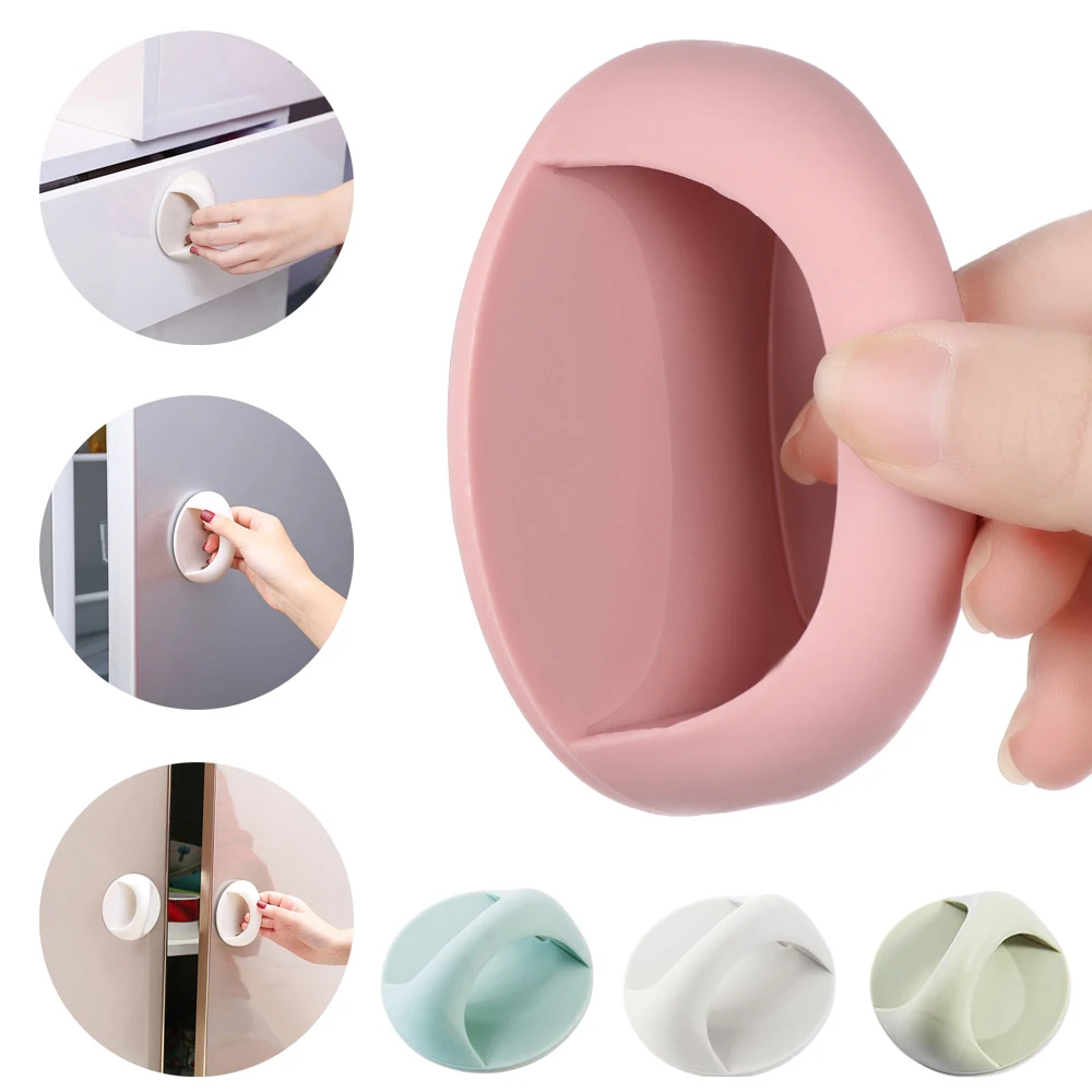 

2/4/8Pcs Round Auxiliary Knobs Cabinet Suction Cup Handle Window Sliding Door Self-adhesive Wardrobe Pulls Refrigerator Handle