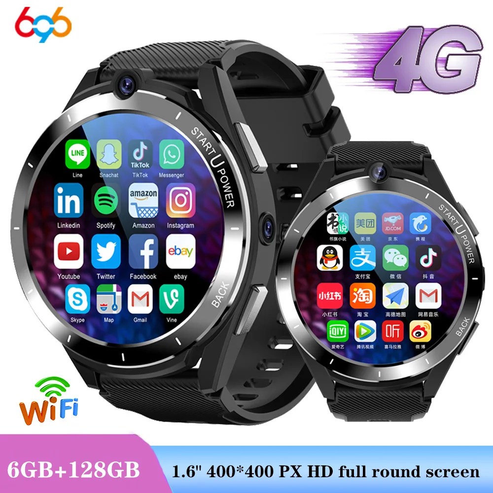 

2023 New 1.6 Inch 4G Call RAM 6GB ROM 128GB Smart Watch Wifi GPS Dual Camera Heartrate Testing Sports Men Blue Tooth Smartwatch