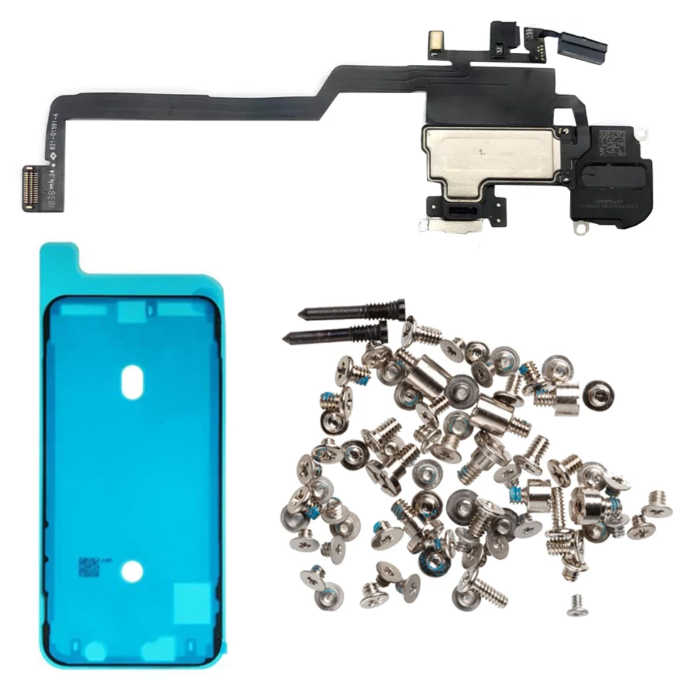 Ear Speaker Flex Cable + Full Set Screws + Waterproof Adhesive For iPhone 7 8 X XR XS 11 Pro Max Earpiece Replacement Parts