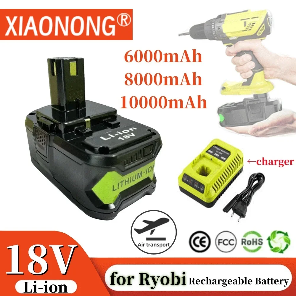Для Ryobi 18 В 6000/8000/10000 мАч литиевая батарея большой емкости ONE P102 p103 P104 P105 P107